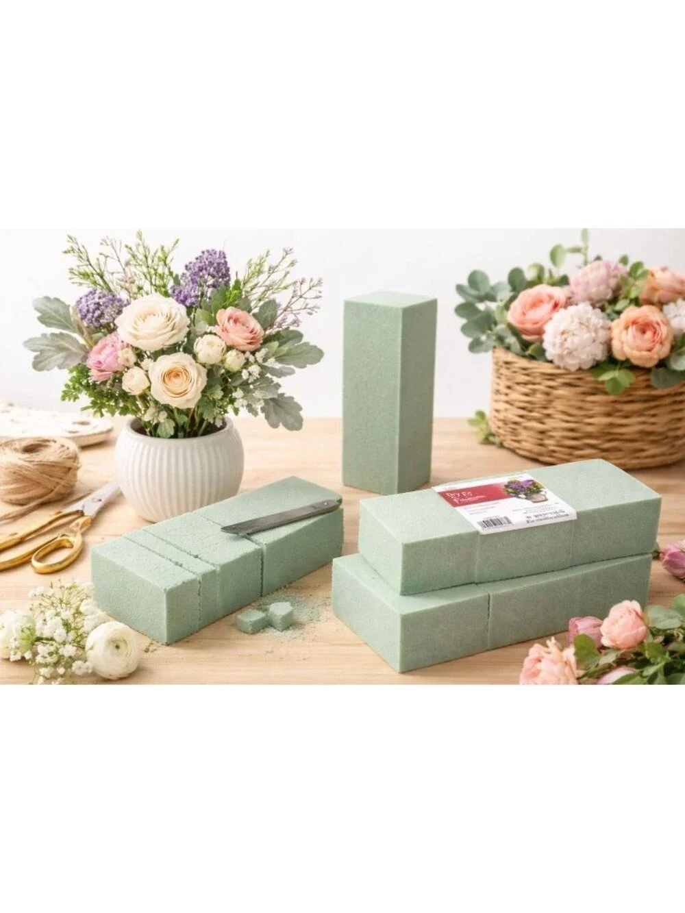 Green Dry Floral Foam Blocks Set Of 3 Craft Foam